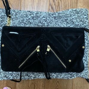 Rebecca minkoff black suede clutch